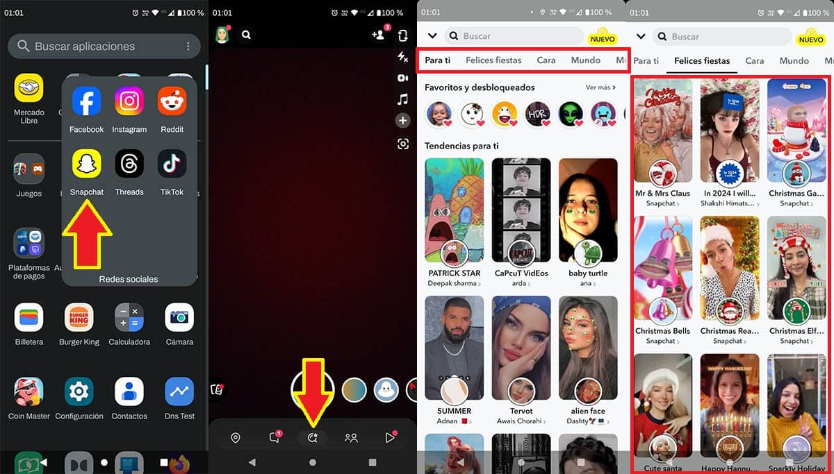 Ver nuevos filtros en Snapchat