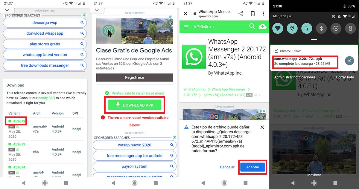 Cómo instalar WhatsApp APK