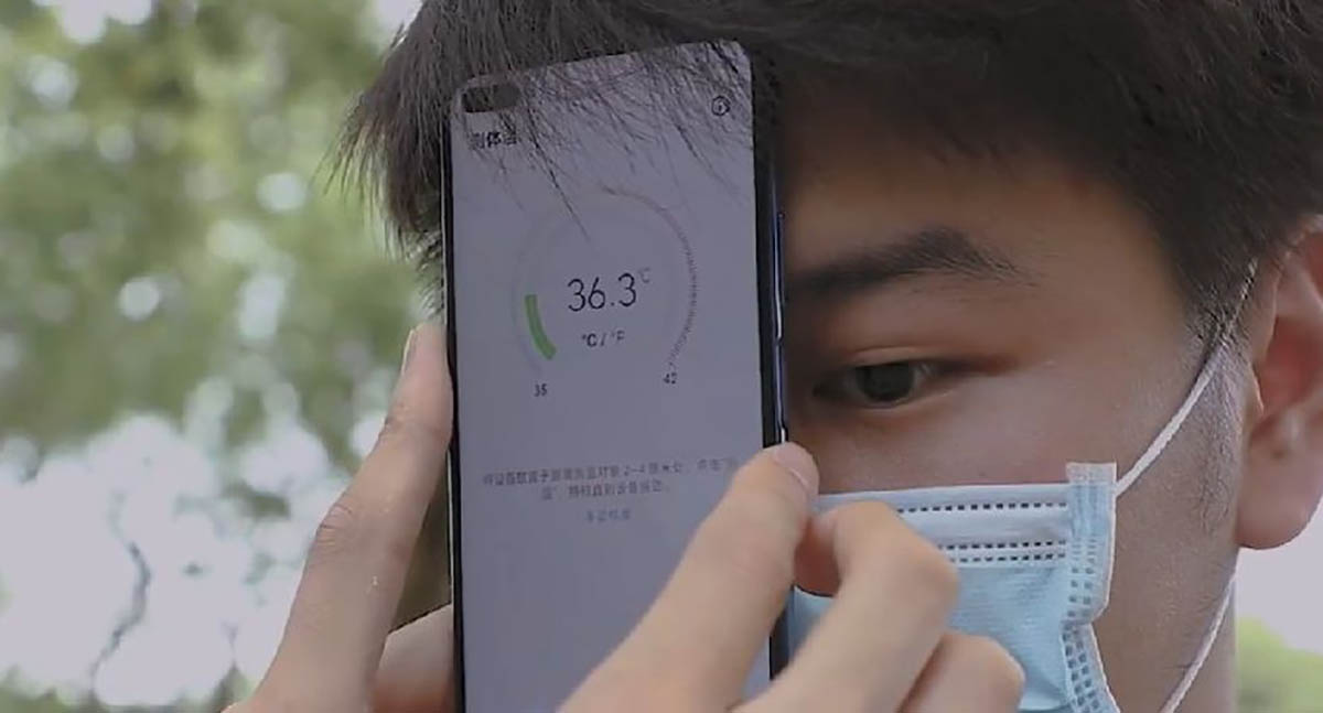 Teléfono de Huawei que mide la fiebre