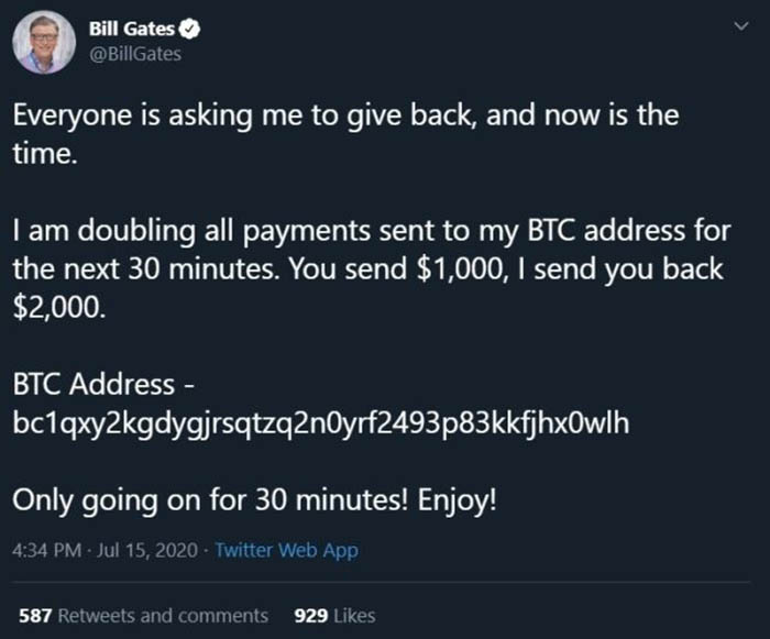 Hackean Twitter de Bill Gates