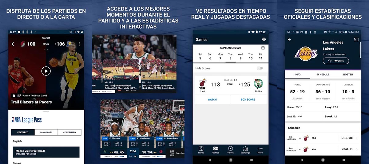 Ver partidos de la NBA en directo desde el móvil