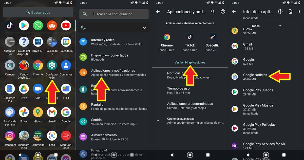 Configuración Google Noticias Android