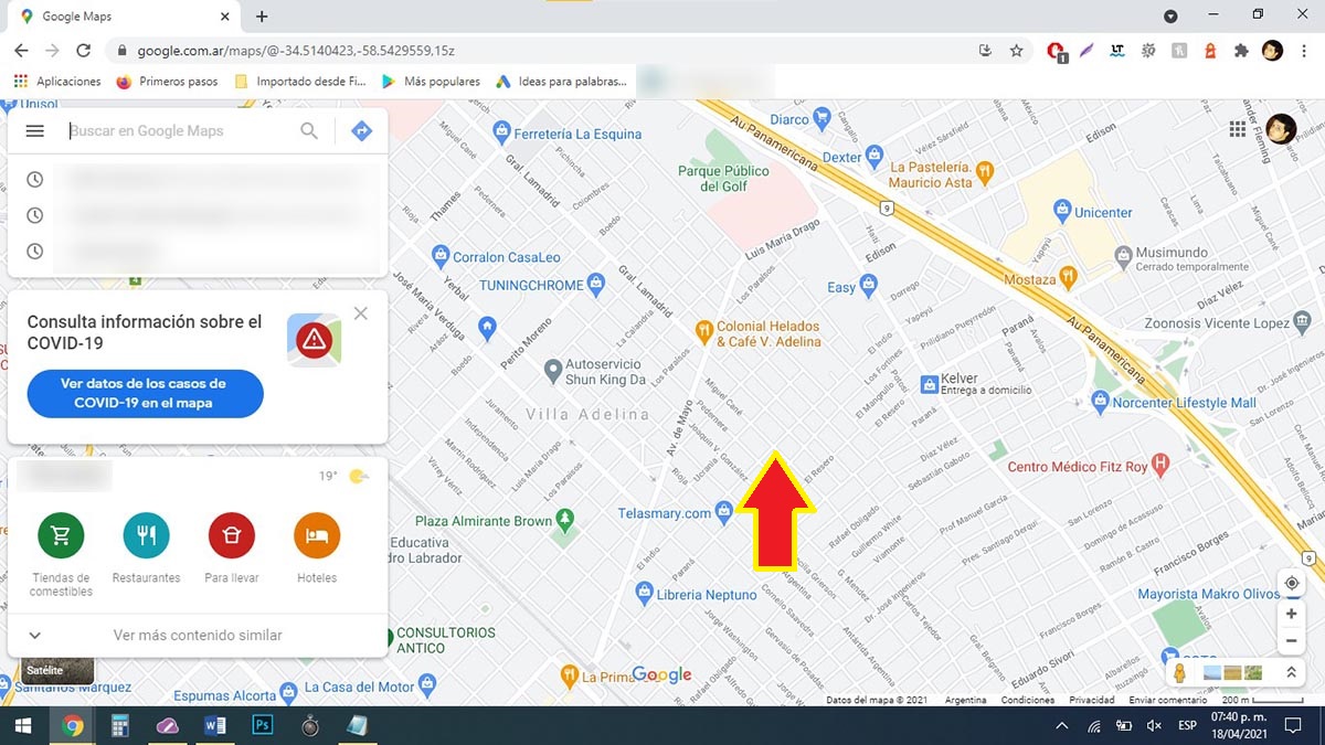 Seleccionar punto en Google Maps PC