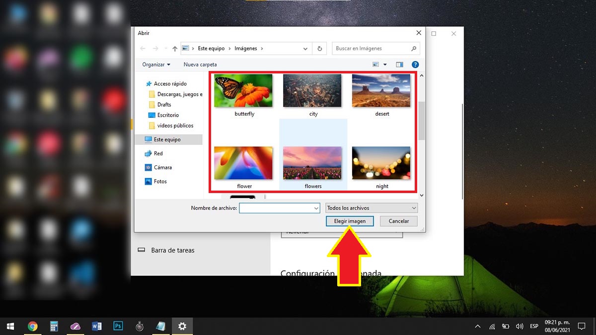 Poner fondo de pantalla Windows 10