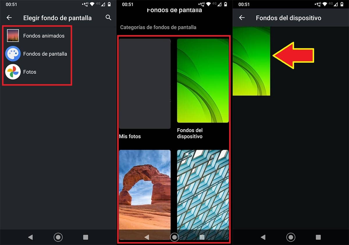 Cambiar fondo de pantalla Android 10
