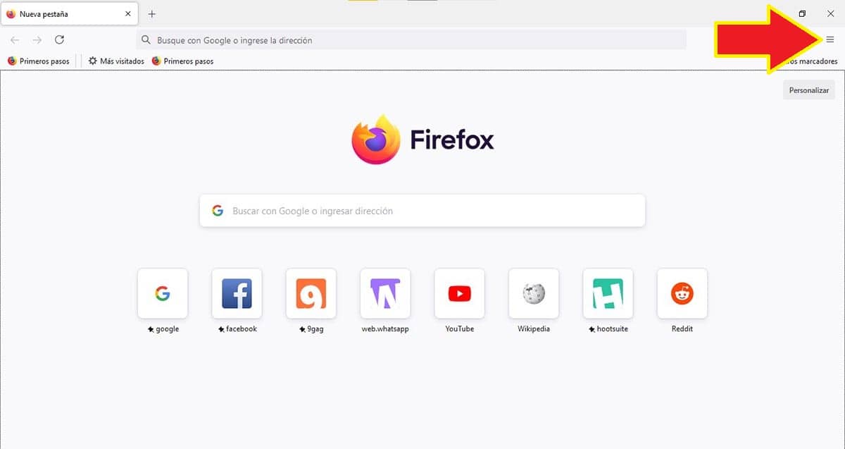 Opciones de Firefox