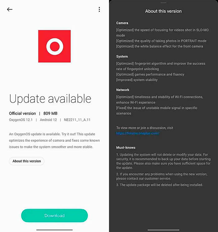 OnePlus 10 Pro actualizacion