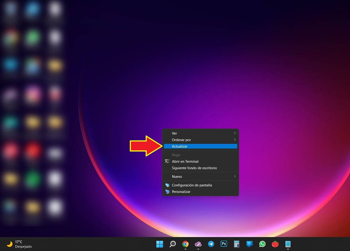 Actualizar archivos escritorio Windows 10 y 11