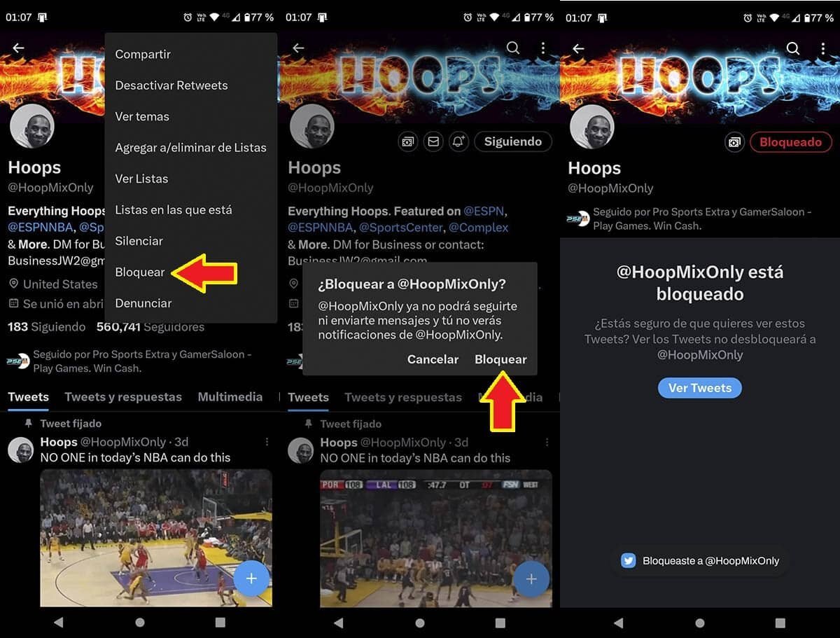 Bloquear a alguien en Twitter