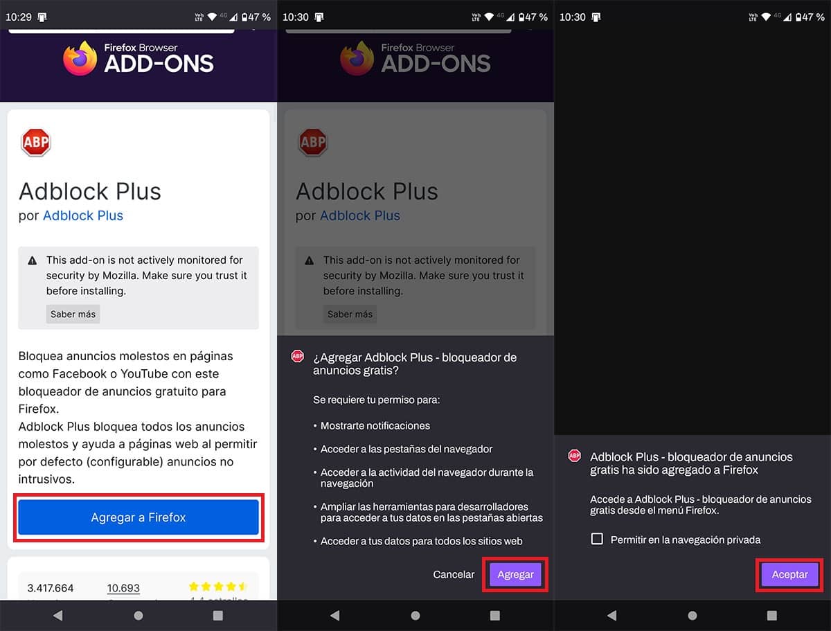 Instalar Adblock en Firefox Android