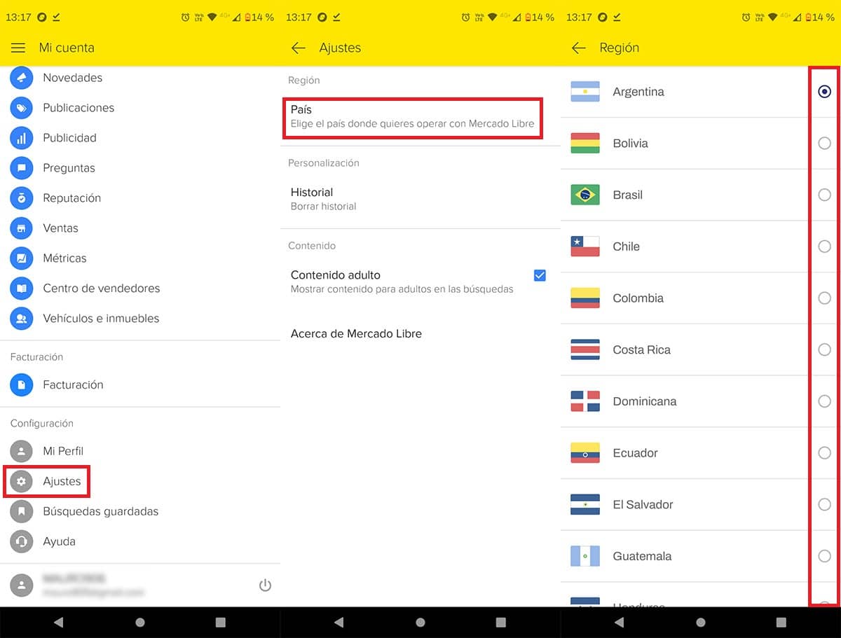 Cambiar el país de tu cuenta de Mercado Libre